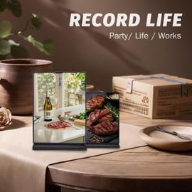 vilkok 12x8 4Pack ABS Plastic Sign Holder, A4 Horizontal Display Stand with Black Frame, Menu/Poster Frame for Restaurant, Wedding, Trade Show & Retail