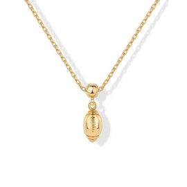 PAVOI 14K Yellow Gold Plated Whimsical Charm Pendant Necklaces for Women - Adjustable Sliding Chain Dainty Necklace Charms Pack - Customizable Sports Football Pendant Set