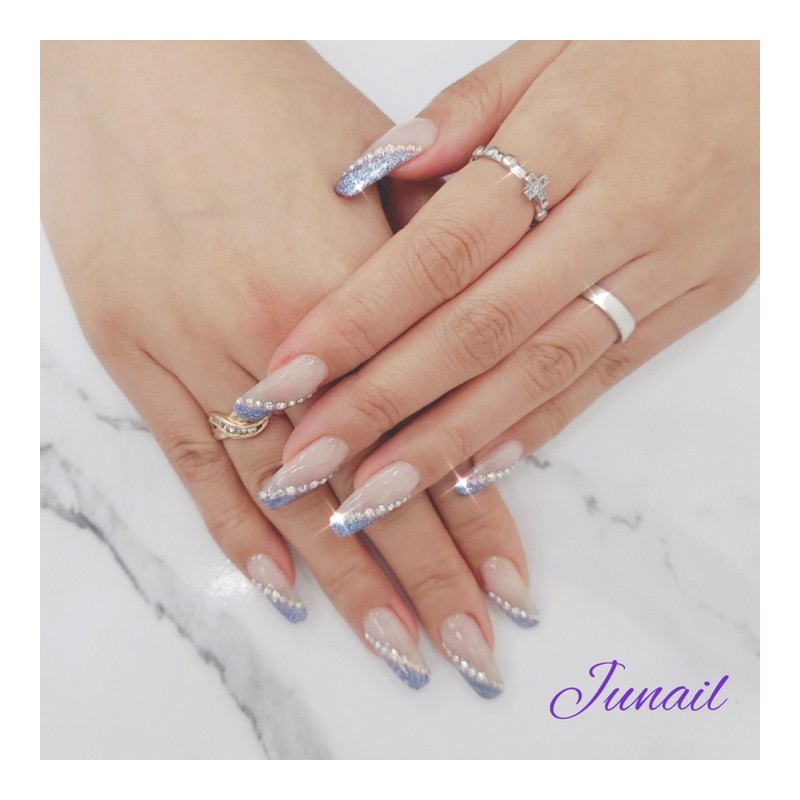❣️ Twin Glitter Handmade Nail Tips ✨ - Short Straight