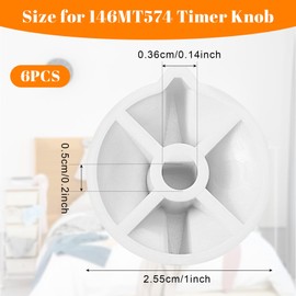 6 Pcs Timer Switch Knob Replacement for Intermatic - 146MT574, Timer Knob Compatible Spring Wound Timers for Wall Timers Bathroom Fan Motor Heater Light