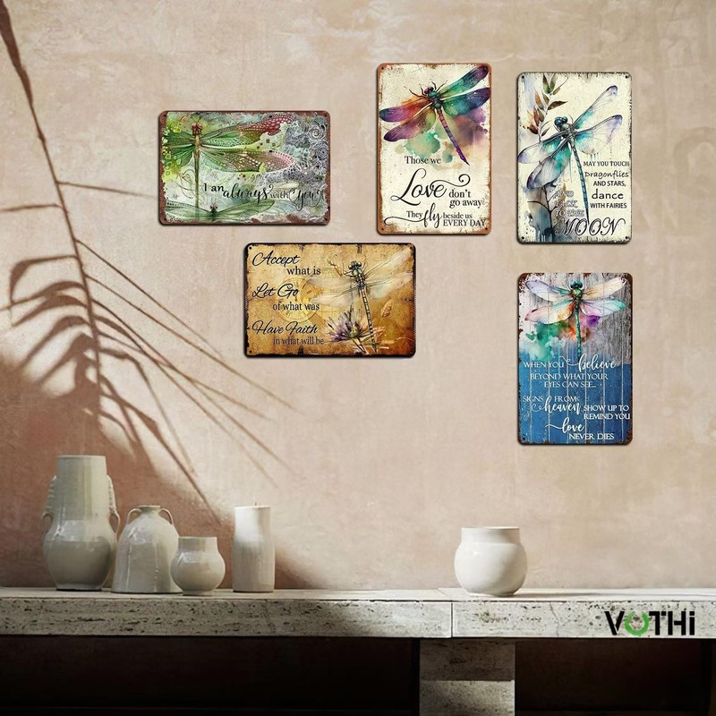 VOTHI Funny Retro Dragonfly Sign; What We Love Will Not