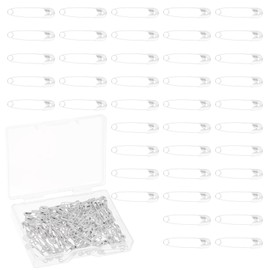 JIYIN 120 Pcs White Safety Pins 0.75in / 19mm Small Safety pins for Clothes, Metal Small Safety Pins Bulk Knitting Stitch Marker Pins for Clothing Sewing Jewelry Handicrafts Making