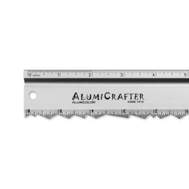 Alumicolor AlumiCrafter Straight Edge Metal Ruler with Unique Deckle Edge, Silver, 12 Inch