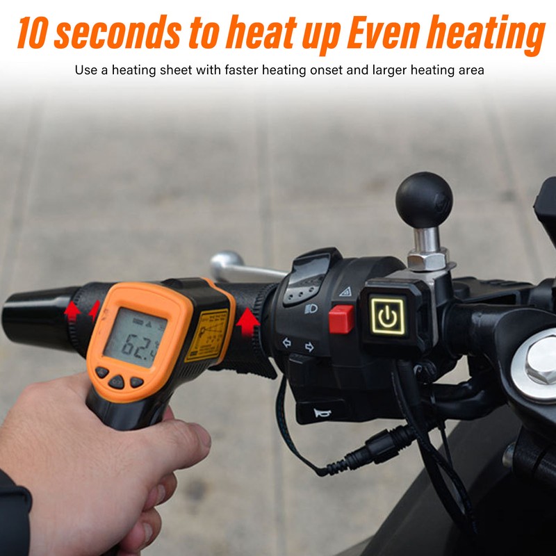 1 Pair Motorcycle Electric Heating Handle Sleeve Waterproof SAE 5