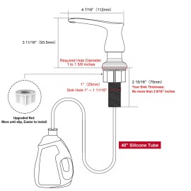 GAGALIFE Kitchen Sink Soap Dispenser Brushed Nickel, Under Sink Soap Dispense...