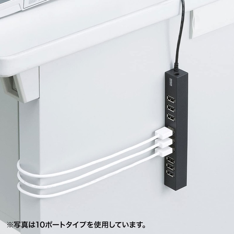 Sanwa Supply USB 2.0 Hub (10 Ports) USB-2H1001BKN Black