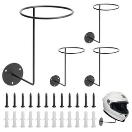 Helmet Holder Wall Mount - 4 Pack Metal Motorcycle Helmet Holder,Sturdy Steel Wall Mount for Bike Gear,Hats,Jackets,Space Saving Garage Storage & Motorcycle Accessories