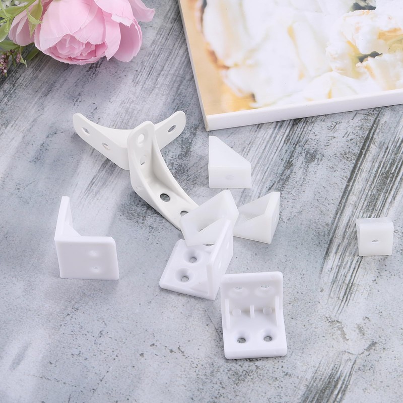 sourcing map 50Pcs 90 Degree Plastic Corner Braces, 20x15x20mm Nylon
