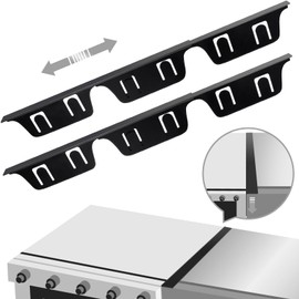 NomNest 2 Pcs Stainless Steel Stove Gap Covers, Stove Gap Filler, Guard for Gas Stoves, Length 13.8" to 27.5", Width 0.78", Crumb Catcher for Stove, Stove Top, Counter, oven, Heat Resistant Filler Guard