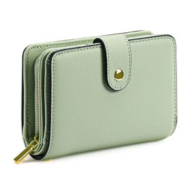 GAEKEAO Women's purse, women's purse, women's zip with coin compartment and RFID protection, Green, Fashionable