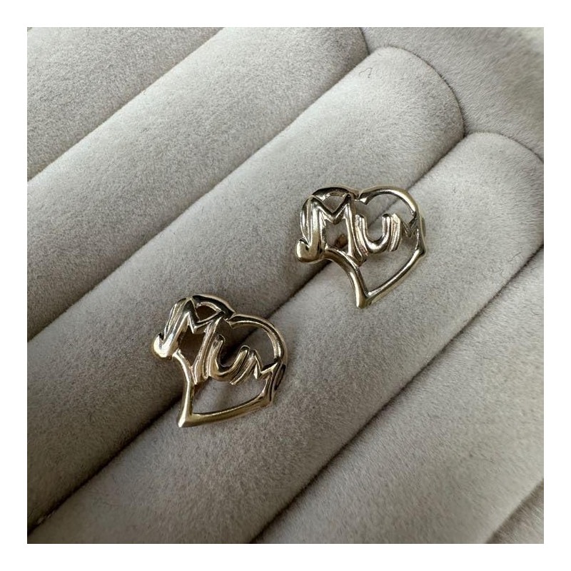 9ct Yellow Gold Mum Stud Earrings | With Andralok Clasp,