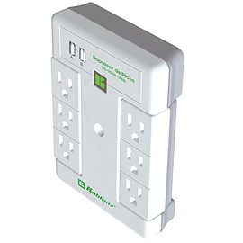 Supresor de Picos Multicontacto Koblenz de Pared, Protección de 2000 Joules, 6 Contactos Giratorios, 1 LED, 2 Puertos USB 2.4A, Protección Platinum, SS-2000 USB, 00-5348-00-8