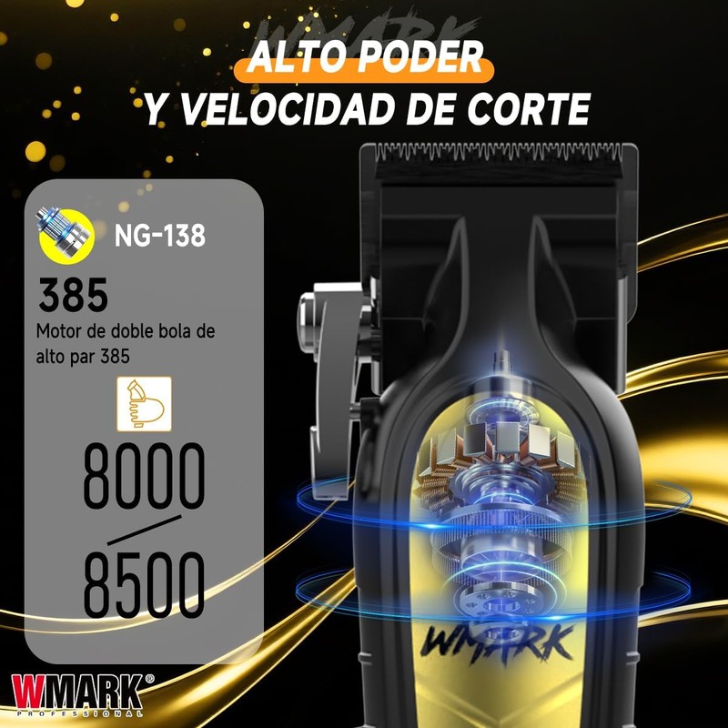 WMARK Máquina Para Cortar Cabello Profesional, Kit de Cortadoras Inalámbricas