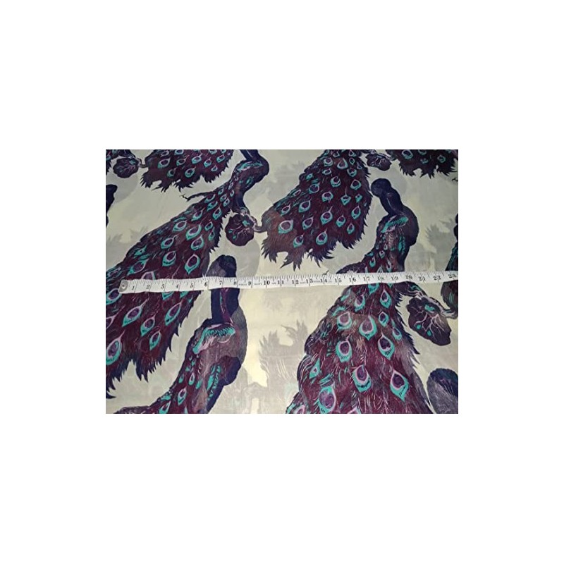The Yard Silk Chiffon Peacock Fabric 44"