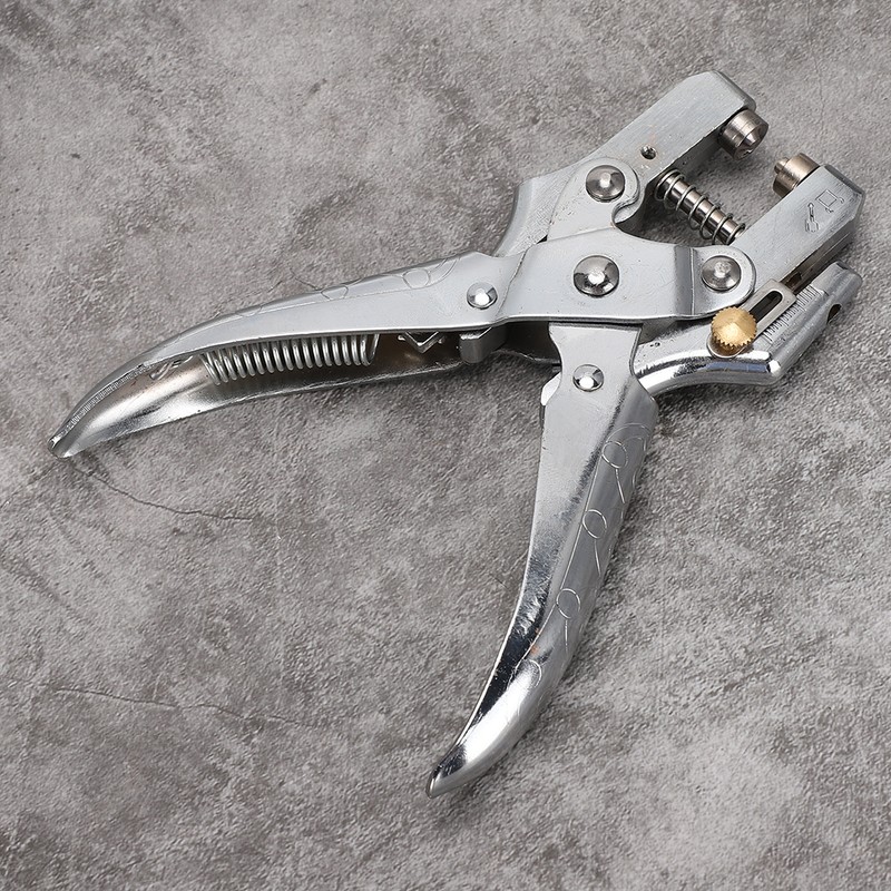 Multi Function Punch Pliers Silver 60# Steel Electroplated Eyelet Hole