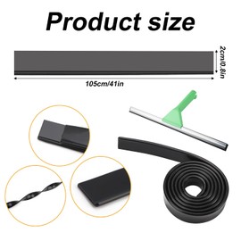 2 Pcs Squeegee Rubber Blades, Window Squeegee Rubber Refill Squeegee Blades for Window Cleaning Window Squeegee Rubber Replacement for Windows Glass Shower Door