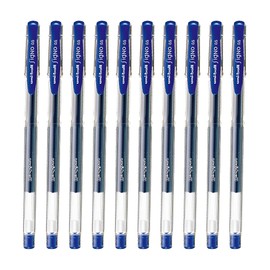 Uni-Ball Signo Standard Snap Cap Gel Ink Ballpoint Pen, 0.5mm Fine Point, Blue Ink, UM100.33, Pack of 10