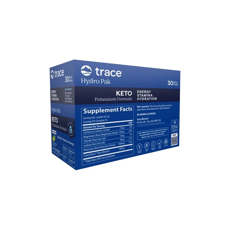 Trace Hydro Pak Keto Potasio Hidratacion Energia 30 Pack Limonada