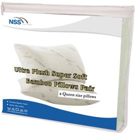 Bed Pillows for Sleeping 2 Pack Queen Size Viscose Made from Bamboo Ultra Soft Bounce Back Pair Soft Side Back Stomach Sleepers Pillows Down Alternative