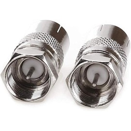 4 Pack TV T/F Type Connector Socket to RF Coax Aerial Adapter, Metric F Male TV9.5 Female RF Adapter