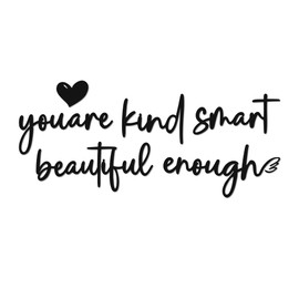 Matte Black Inspirational Quote Metal Wall Art, Self-Love Womens Home Decor