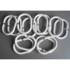 Tropik Home Narrow Width, Extra Long Grey Bathroom Fabric Shower