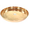 Prisha India Craft Pure Copper Hammered Dinner Set Thali Plate,