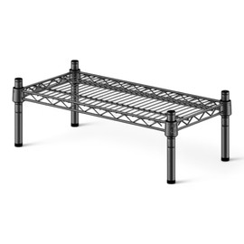 Mix.Home 14" x 30" x 8" Black Wire Dunnage Rack, Heavy-Duty Adjustable Storage Rack, Commercial-Grade Shelving Unit for Kitchen, Garage, or Warehouse, Wire Shelving Unit, 1 Tier Storage Shelf