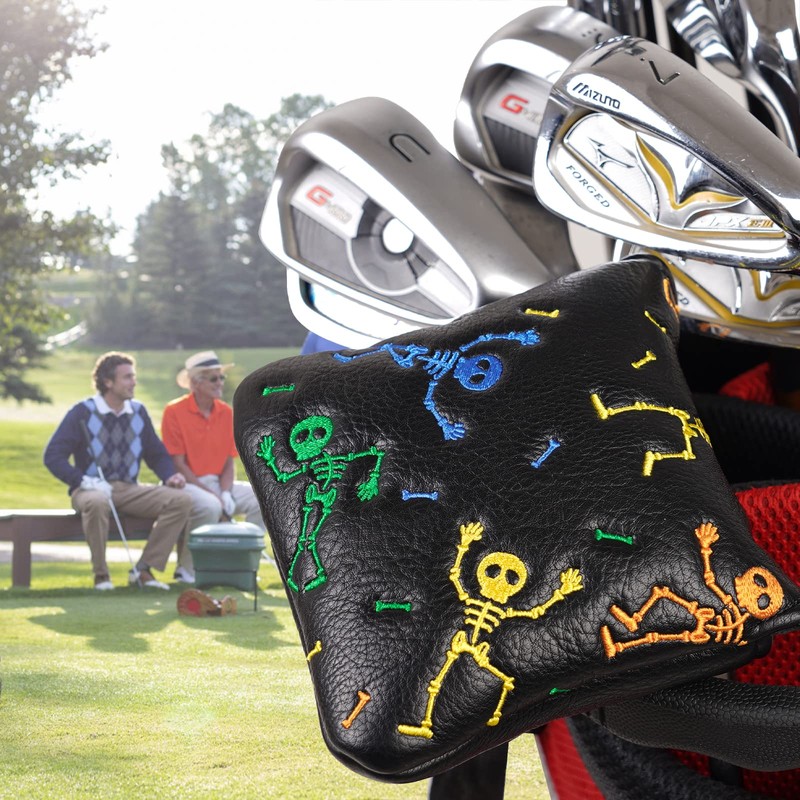 Big Teeth Golf Mallet Square Putter Cover Heel-Shaft Headcovers Fits