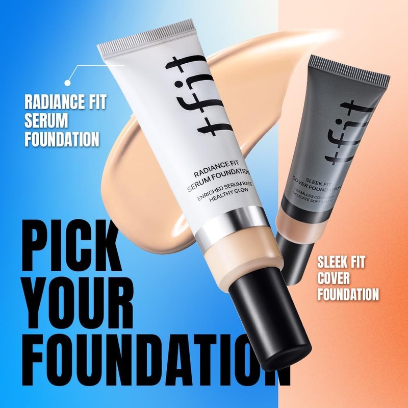 TFIT Radiance Fit Serum Foundation, Healthy Glow, Cobertura Luminosa, Textura