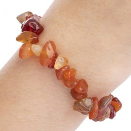 Earth Story 7.5" Freeform Carnelian Chip Bracelet – Natural Healing Gemstone Stretch Bracelet