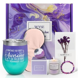 Gifts for Women,WYSE Birthday Gifts for Women Friendship,Best Friend Gift Baskets for Women,Mother,Mom,Female,Sister,Wife,Coworker,Girlfriend,Auntie,Lavender Spa Gift Basket Set Christmas, Valentine