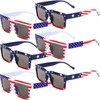 Shyyween 6 Pack American Flag Sunglasses Bulk Patriotic Plastic USA