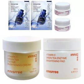 Innisfree 이니스프리 비타민C 캡슐 수분크림 50mL+잡티 토닝 패드 60매+PDRN겔마스크2매+세라마이드 크림 10mlx2개 Innisfree Vitamin C Capsule Moisturizing Cream 50mL + Blemish Toning Pad 60 Sheets + PDRN Gel Mask 2 Sheets + Ceramide Cream 10mL x 2