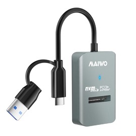 MAIWO M.2 NVMe to USB Adapter, USB C PCIe NVMe Dock, USB3.2 GEN2x1 10Gbps with UASP Trim, 8TB Capacity, Tool Free Lay-Flat nvme SSD Enclosure Reader (K1696PA)