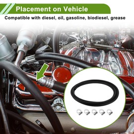 HOPESPANNER 1/4" Fuel Line Kit 15.09ft Vacuum Hose Automotive Fuel Hose with 5 Clamps 1 Set