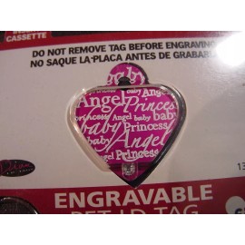 HILLMAN NEW - FIDO ENGRAVABLE PET I.D. TAG - PINK HEART
