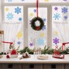 48pcs Snowflake Cutouts Glitter Paper Snowflakes Blue Sliver Golden Purple