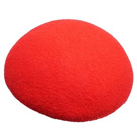 Lawliet Women Elegant Solid Circle Wool Felt Fascinator Base Millinery Craft Fashion Pillbox Hat (Red)