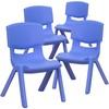 Flash Furniture Whitney 4 Pack Blue Plastic Stackable School Chair