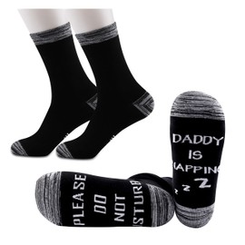 JXGZSO Mom/Dad Socks Please Do Not Disturb Mommy/Daddy Is Napping Socks Funny Socks Gift For Mom/Dad Nap Time Socks (daddy is napping)