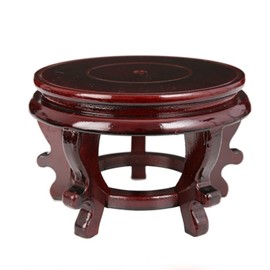 Rluii Chinese Display Stands Hand-Crafted Rosewood Oriental Vase Stand Accessories Decor/Fish Bowl Stand (7 inches in Diameter; 4.7 inches high)