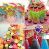 108 Pieces Hawaiian Tropical Party Decoration Set Leaves Flowers Umbrellas
