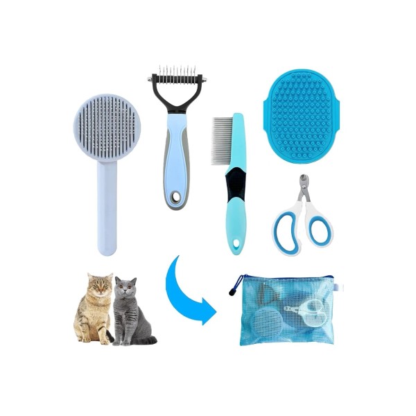 No Brand Grooming Brush Kit - 5pcs for Shedding &