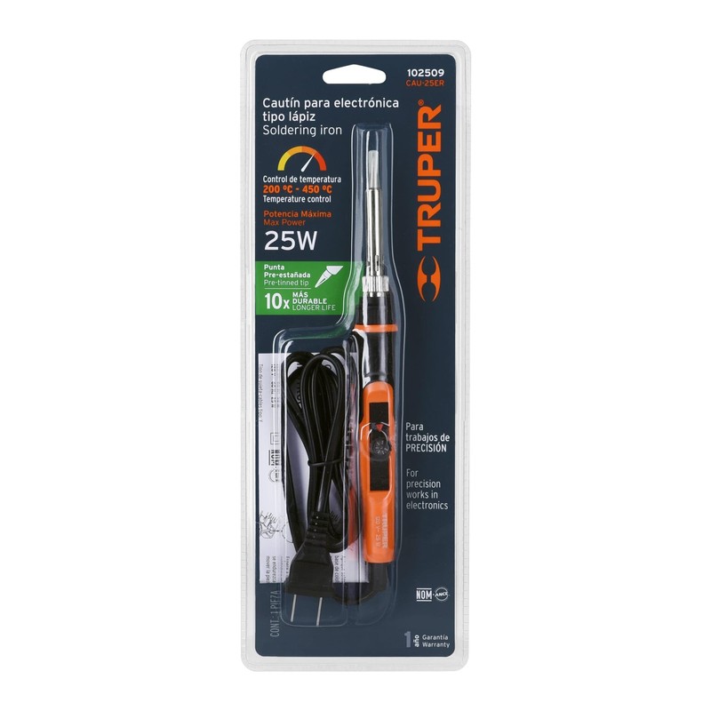 Truper CAU-25ER Cautín profesional electrónica de 25W temperatura regulable