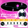 Pink Valentine's Day Fairy Theme Lights, 20 ft 60 LED