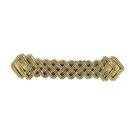 Ladies Narrow Dark Silver Tone Gold Hair Barrette Clip Viking Nordic Celtic Byzantine Basket Weave (Gold Tone)