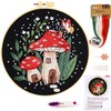 Embroidery Starter Kit, Mushroom Butterfly Embroidery Kit for Adults Beginners,