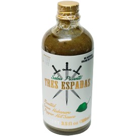 Tres Espadas | Habanero Hot Sauce | Habanero Pepper | Mexican Gourmet Recipe | Hot Sauce Bottle 3.5 fl oz | Green Roasted Habanero Flavor