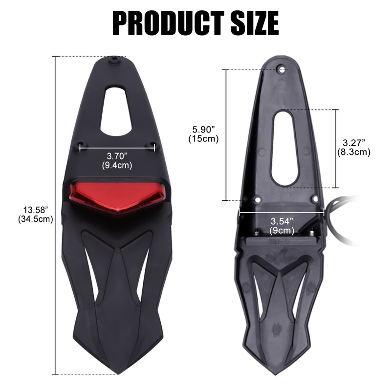 DREAMIZER Rear Fender Red 12V LED Tail Light Brake Lamp
